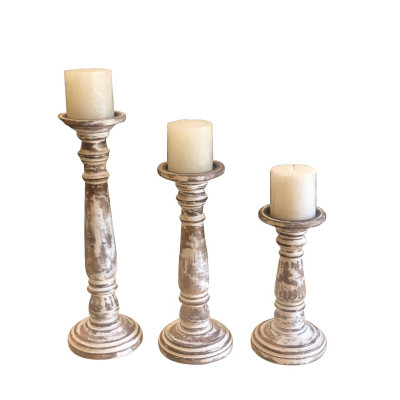 White Wooden Candle Stands White Wooden Candle Stands